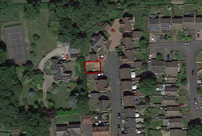 A satellite aerial photograph of an auction house in Hinckley